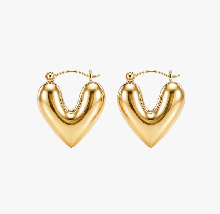 Valentine Hoop Earrings - Gold