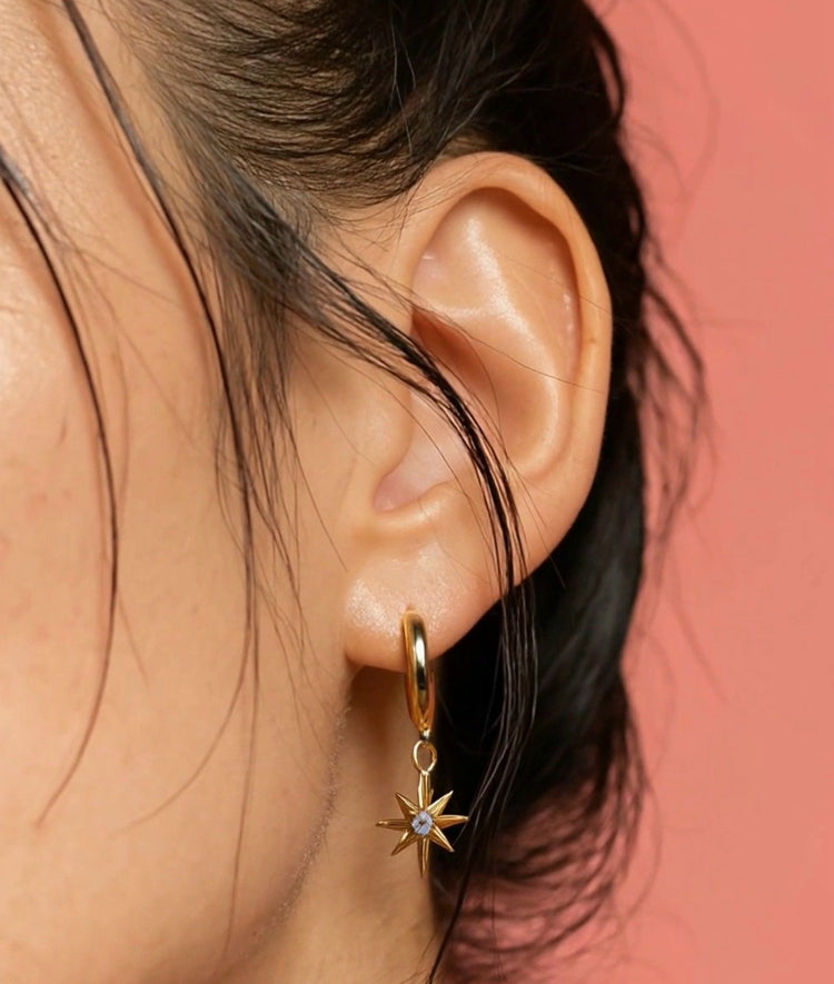 North Star Earrings - Gold