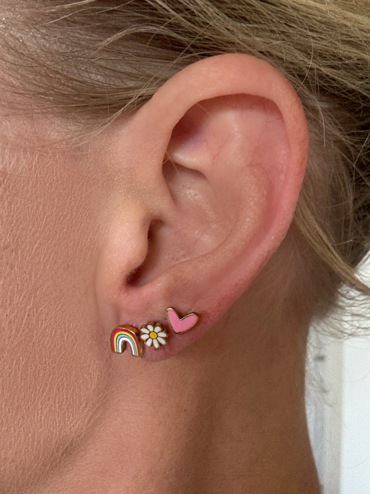 Pink Heart Studs