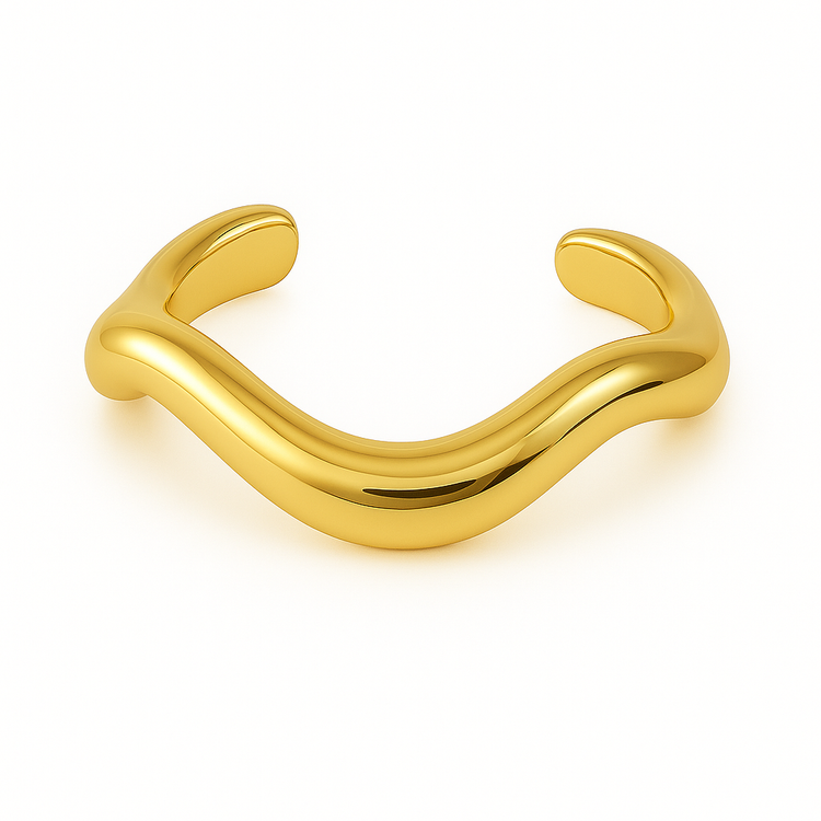 Ava Wavy Cuff - Gold