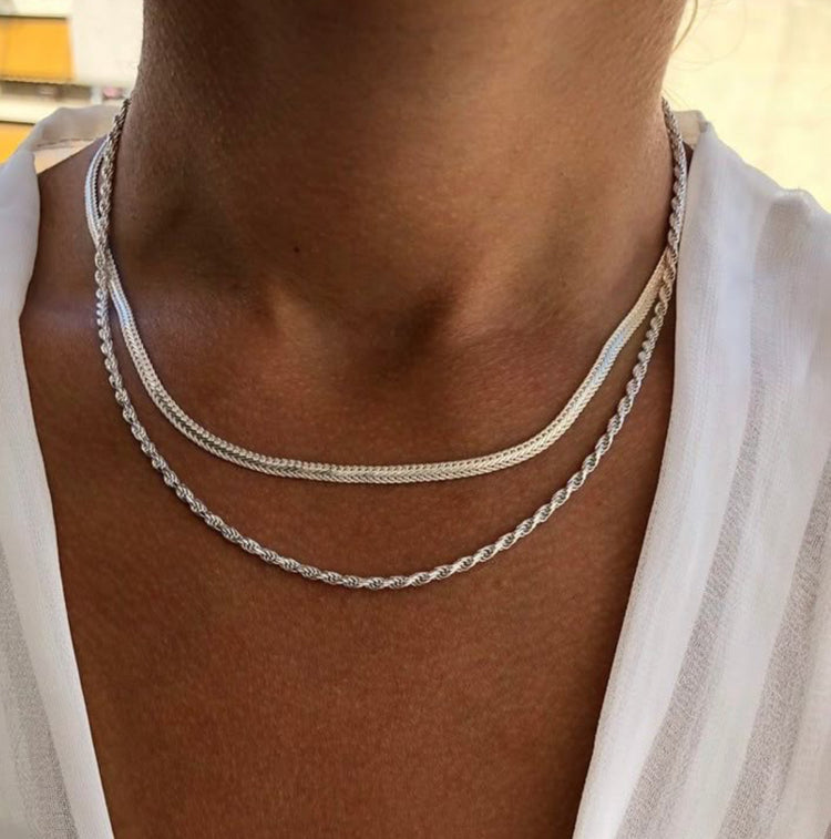 Snake Chain Necklace - Silver