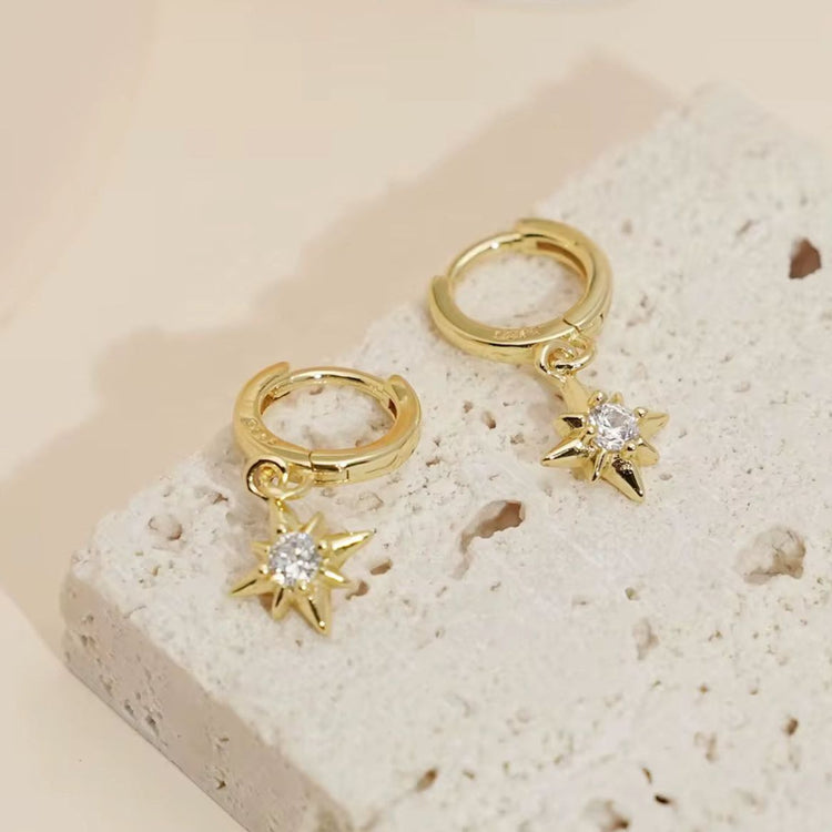 North Star Earrings - Gold