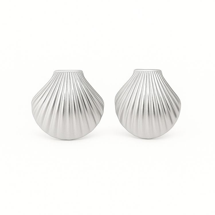 Eva Shell Earrings -Silver