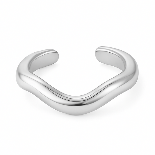 Ava Wavy Cuff - Silver