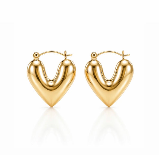 Valentine Hoop Earrings - Gold