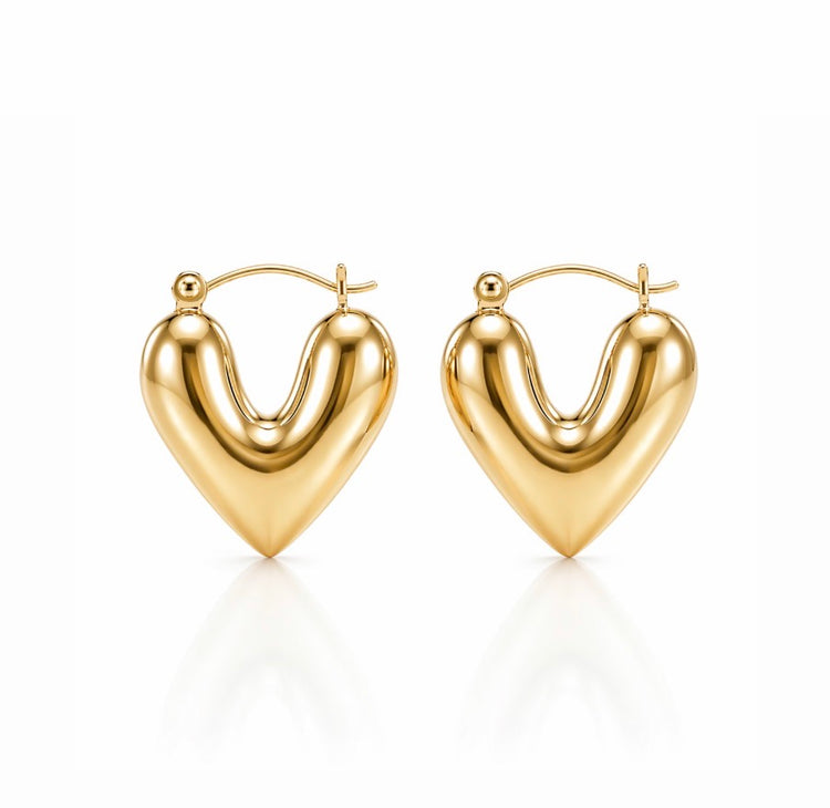 Valentine Hoop Earrings - Gold