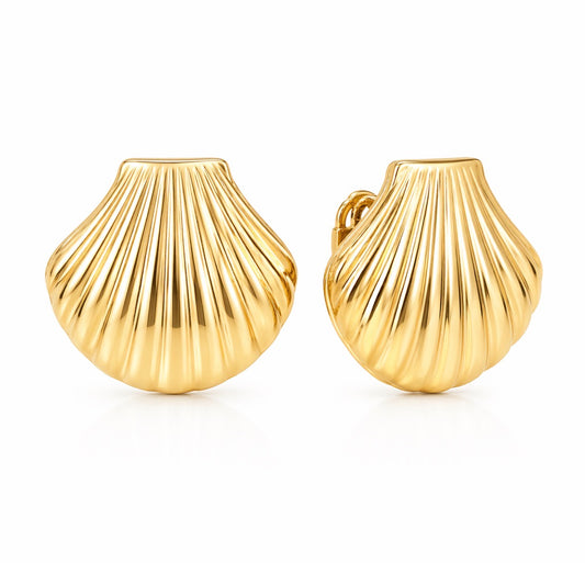 Eva Shell Earrings - Gold