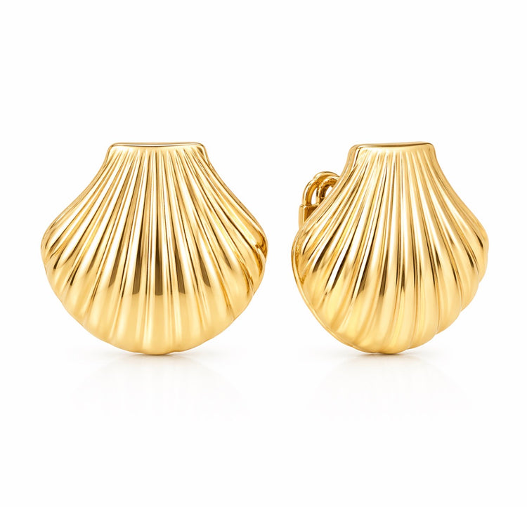 Eva Shell Earrings - Gold