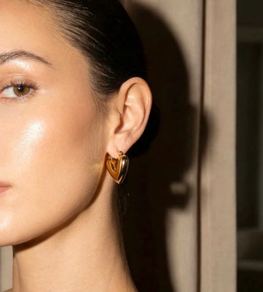 Valentine Hoop Earrings - Gold