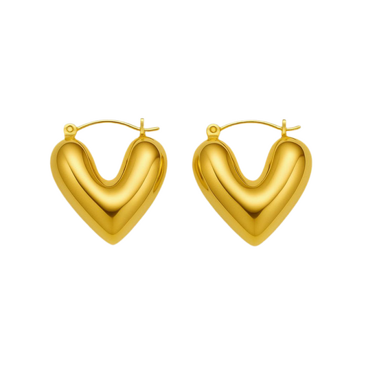 Valentine Hoop Earrings - Gold