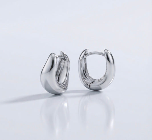 Wavy hoops - Silver