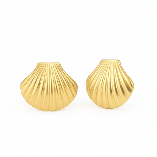 Eva Shell Earrings - Gold