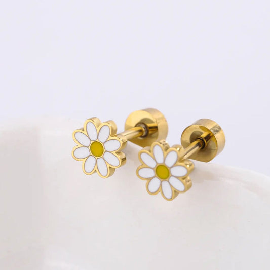 Pink Heart & Daisy Stud Bundle