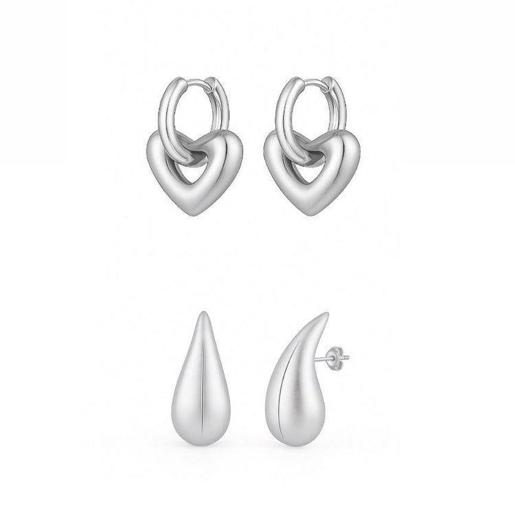 Heidi Hoop & Aria Mini Teardop Bundle - Silver