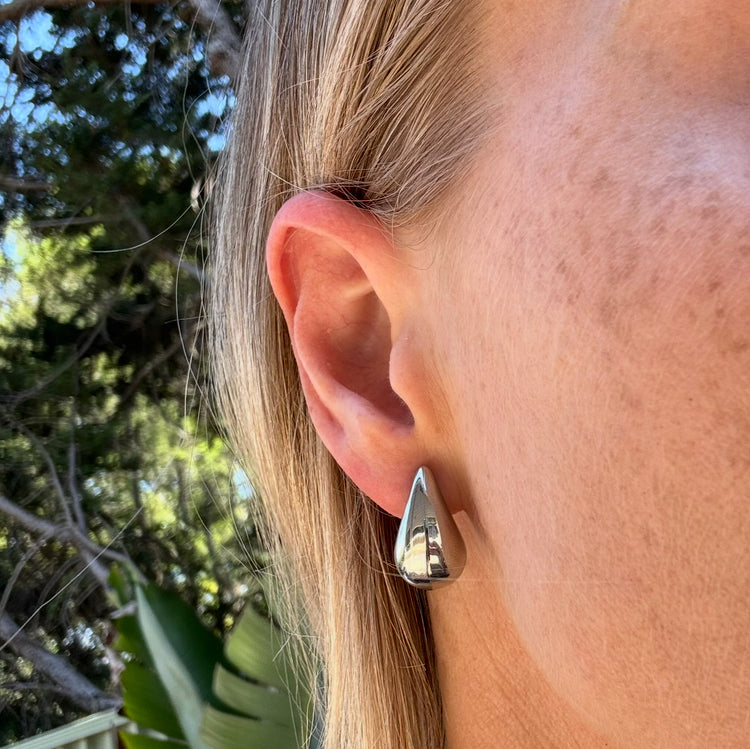 Aria Mini Teardrop Earrings - Silver
