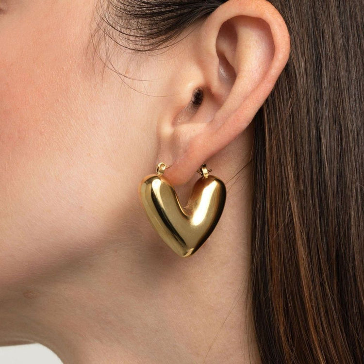 Valentine Hoop Earrings - Gold