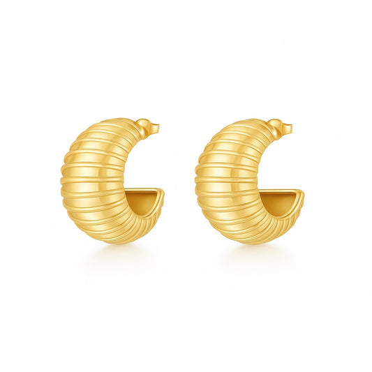 Hailey Hoop Stud - Gold