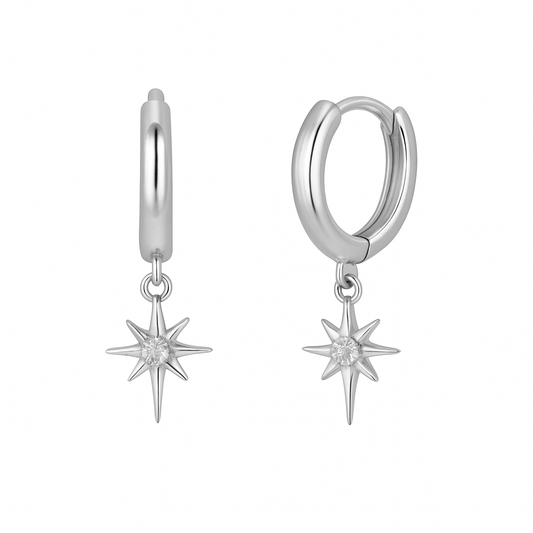 North Star Earrings - Silver