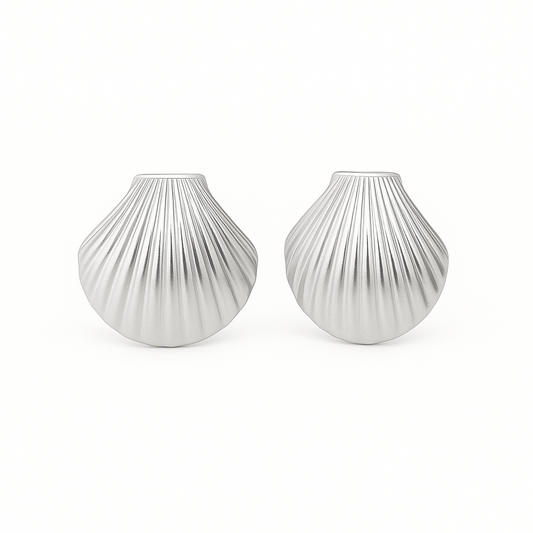Eva Shell Earrings -Silver