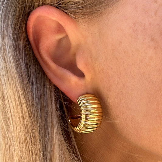 Hailey Hoop Stud - Gold